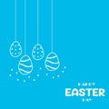 Beautifully hung decorative eggs, with Easter greetings.