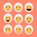 Set of cute Muslim girl emoji emoticons. Great for cover books, ramadan posters, ramadan cards, ramadan post.