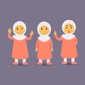 Set of cute Muslim girl kids. Great for cover books, ramadan cards, ramadan post.