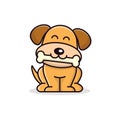 Illustration vector graphic of a cute funny dog biting bone Royalty Free Stock Photo