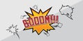 Comics cloud with Boom, Oops, Pow, Wow and Crush word. Vector comic sound effects in pop art style. Sound bubble speech with word