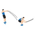 Man doing battle rope double arm slams exercise Royalty Free Stock Photo