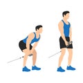 Man doing cable pull throughs exercise