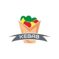 Illustration vector graphic of healthy kebab food containing vegetables and meat