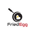 Illustration vector graphic of Fried eggs in a black frying pan Royalty Free Stock Photo