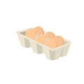 Egg tray. Chicken eggs in a box, vector illustration Royalty Free Stock Photo