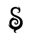 Title: S letter symbol. For logo, tattoo, emblem, monogram, shield. Tribal maori style.