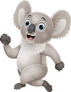 Cartoon cute little koala running