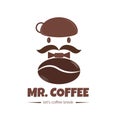 Mister coffee logo template design Royalty Free Stock Photo