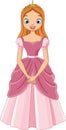 Cartoon beautiful princess in pink dress