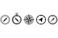 Compass simple icon set. eps10