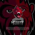 Cool monkey esport mascot logo design vector illustration Royalty Free Stock Photo