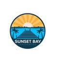 Sunset logo design vector illustration Royalty Free Stock Photo