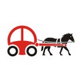 Horse-drawn carriage vector - illustration Royalty Free Stock Photo