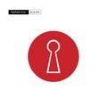 Red keyhole silhouette icon