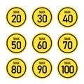 Road signs that indicate the maximum speed limit of vehicle Royalty Free Stock Photo