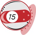Vectors of the billiards ball number fifteen with red color