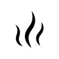 Smell icon. Cooking steam or warm aroma smell mark, steaming vapour odour symbols. moke steam silhouette icon illustration.