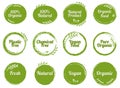 Organic and healthy food badges vector collection can be used for print or digital need