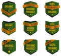 Organic and healthy food badges vector collection 1