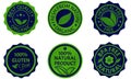 Organic and healthy food badges vector collection