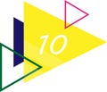 Flat arrow bullet point of number ten