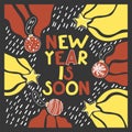 New year card with text. Royalty Free Stock Photo