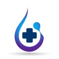 Globe Water drop medical logo concept of water drop with world save earth wellness symbol icon hand drops elements vector design Royalty Free Stock Photo