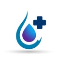 Globe Water drop medical logo concept of water drop with world save earth wellness symbol icon hand drops elements vector design Royalty Free Stock Photo