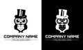 Ilustration vector graphic of owl logo wearing magician hat Royalty Free Stock Photo