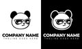 Ilustration vector graphic of Panda with glasses