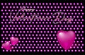 Vector romantic template for ValentineÃ¢â¬â¢s Day with black and pink realistic hearts, pink polka dots background for gretting card