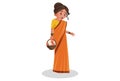 Goddess Sita Vector Cartoon Illustration