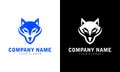 Ilustration vector graphic of Wolf logo in black and white background. Vector design Royalty Free Stock Photo