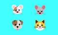 CUTE FACE ANIMAL PET LOW POLY LOGO ICON SYMBOL.