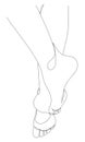 Basic RGBSilhouette of a girl in a modern one line style. Continuous line drawing, aesthetic outline for cosmetics advertising, po