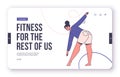 Fitness, sports morning exercises concept for landing page design.