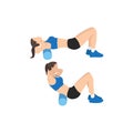 Woman doing Foam roller upper back stretch Royalty Free Stock Photo