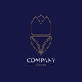 Flower and crown luxury logo