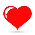 Abstract red heart illustration vector clip art simple icon for passion love valentine couple romantic partner Royalty Free Stock Photo