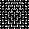 Ethnic seamless black and white pattern with stylized dragons.