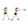 Woman doing Medicine ball punch exercise