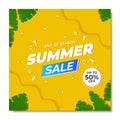 Beautiful Summer Sale banner, hot season discount poster Royalty Free Stock Photo