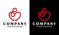 Stethoscope symbol logo template and community family care love symbol Royalty Free Stock Photo