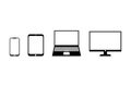 collection of devices icons, smartphone, tablet, laptop and desktop computer, vector illustration Royalty Free Stock Photo