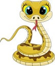 Cartoon cute baby snake sitting Royalty Free Stock Photo