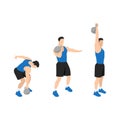 Man doing Kettlebell single arm clean and press exercise Royalty Free Stock Photo