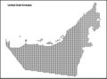 Vector halftone Dotted map of United Arab Emirates country