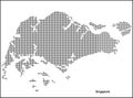 Vector halftone Dotted map of Singapore country