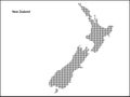 Vector halftone Dotted map of New Zealand country